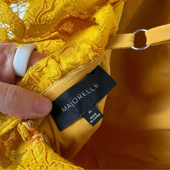Majorelle Revolve Paisley Lace Maxi Dress in Gold Yellow Size XS - Picture 9 of 10
